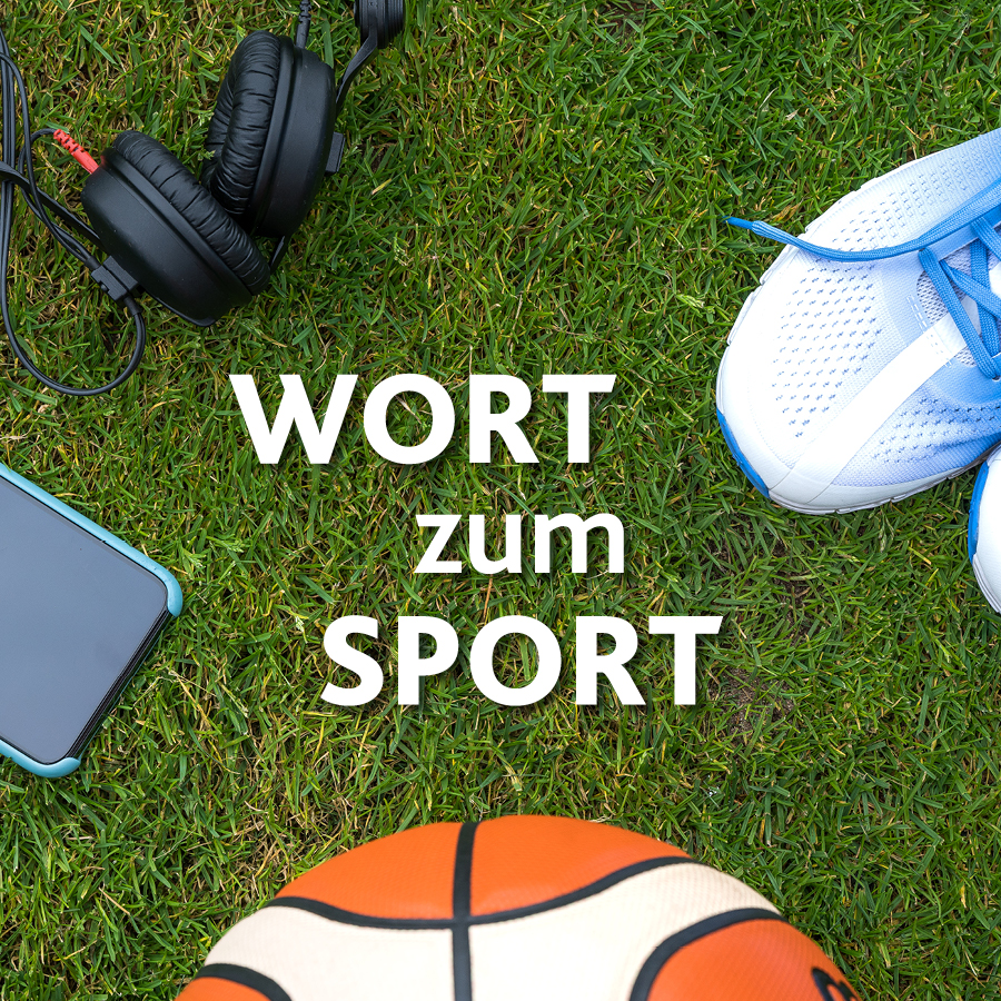 Cover des Podcasts mit Schriftzug "Wort zum Sport"